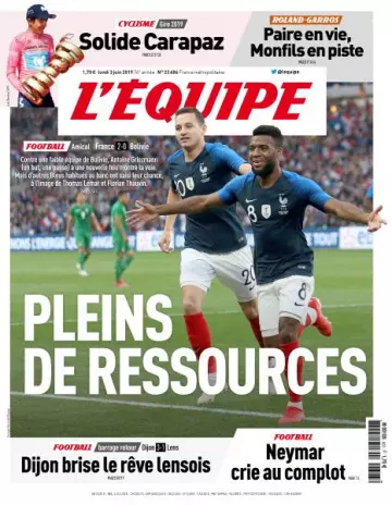 L’équipe du Lundi 3 Juin 2019 - Journaux