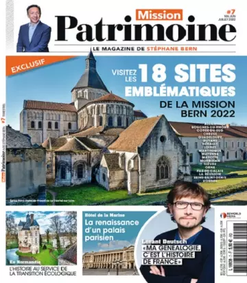 Mission Patrimoine N°7 – Mai-Juillet 2022